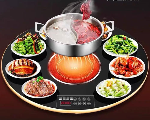 Elektryczna Obrotowa Deska do Podgrzewania Potraw 80 cm – Panel Dotykowy, Ceramiczna, 2350W